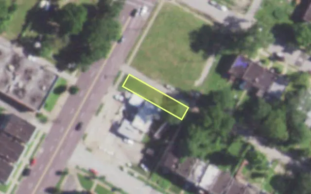 Aerial view of 2712 UNION BLVD — vacant lot, St. Louis with approximate parcel outline