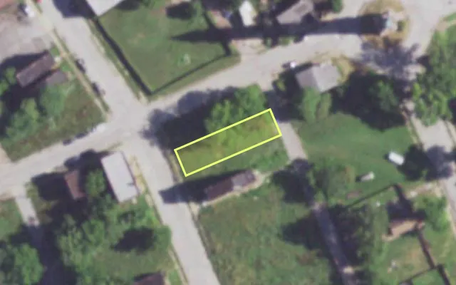 Aerial view of 4436 N 19TH ST — vacant lot, St. Louis with approximate parcel outline