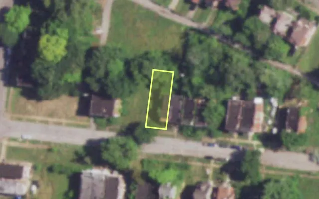 Aerial view of 4727 VERNON AV — vacant lot, St. Louis with approximate parcel outline