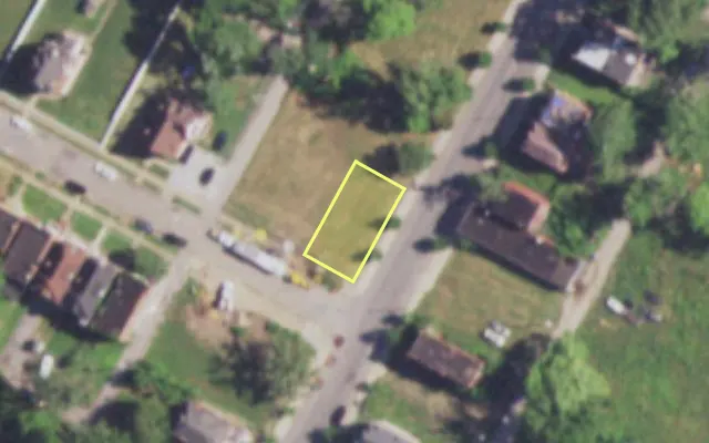 Aerial view of 3101 N NEWSTEAD AV — vacant lot, St. Louis with approximate parcel outline
