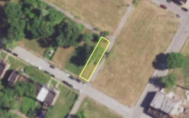 Aerial view of 4517 COTTAGE AV — vacant lot, St. Louis with approximate parcel outline