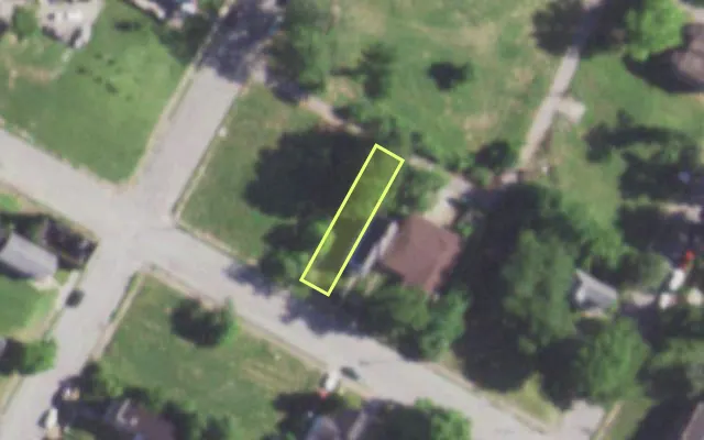Aerial view of 5381 WABADA AV — vacant lot, St. Louis with approximate parcel outline