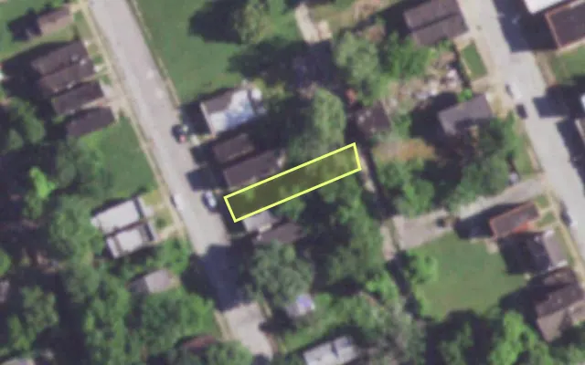 Aerial view of 4244 N 21ST ST — vacant lot, St. Louis with approximate parcel outline
