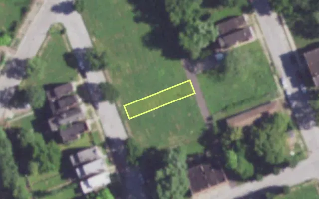 Aerial view of 3918 PARNELL ST — vacant lot, St. Louis with approximate parcel outline
