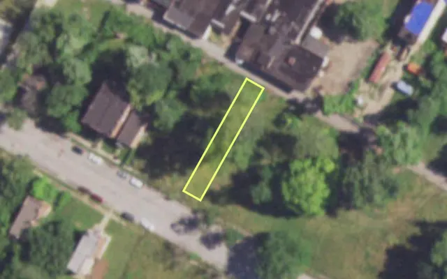 Aerial view of 4211 W EVANS AV — vacant lot, St. Louis with approximate parcel outline
