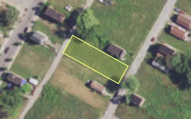 Aerial view of 3031 VINE GROVE AV — vacant lot, St. Louis with approximate parcel outline