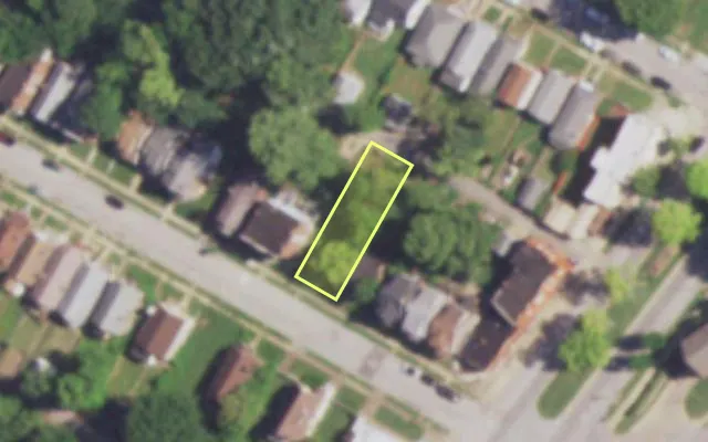 Aerial view of 5921 LUCILLE AV — vacant lot, St. Louis with approximate parcel outline