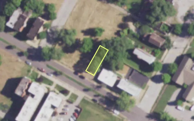 Aerial view of 3717 COOK AV — vacant lot, St. Louis with approximate parcel outline