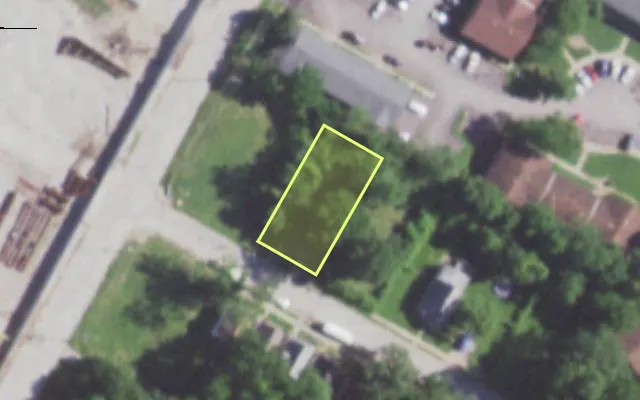Aerial view of 5869 ELMBANK AV — vacant lot, St. Louis with approximate parcel outline