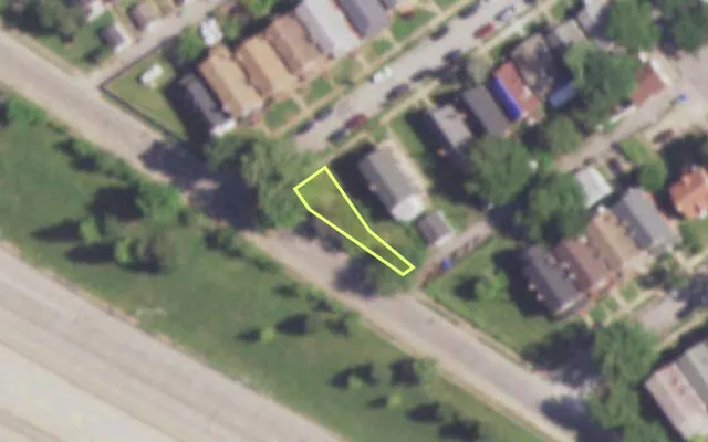 Aerial view of 4542 DURANT AV — vacant lot, St. Louis with approximate parcel outline