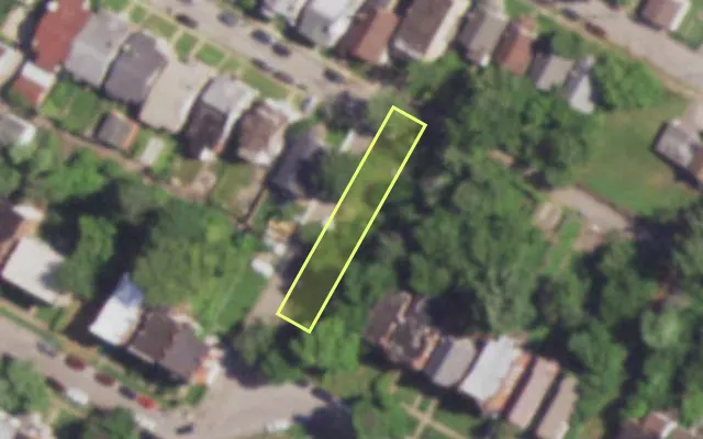 Aerial view of 4831 HAMMETT PL — vacant lot, St. Louis with approximate parcel outline