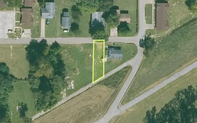 Aerial view of MISSISSIPPI County parcel 722-00535-000 — Arkansas post-auction with approximate parcel outline