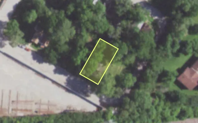 Aerial view of 5857 GREER AV — vacant lot, St. Louis with approximate parcel outline