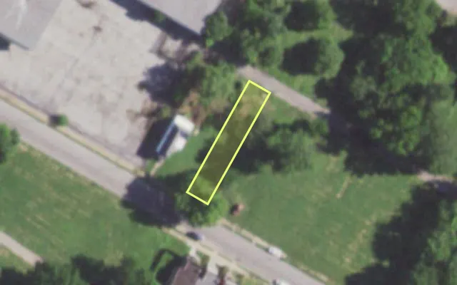 Aerial view of 5719 COTE BRILLIANTE AV — vacant lot, St. Louis with approximate parcel outline