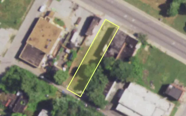 Aerial view of 4528 DR MARTIN LUTHER KING DR — vacant lot, St. Louis with approximate parcel outline