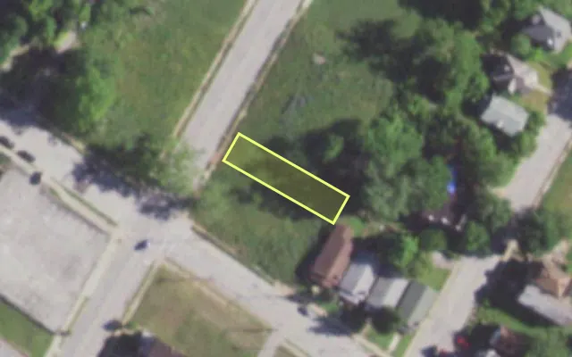 Aerial view of 1406 GOODFELLOW BLVD — vacant lot, St. Louis with approximate parcel outline