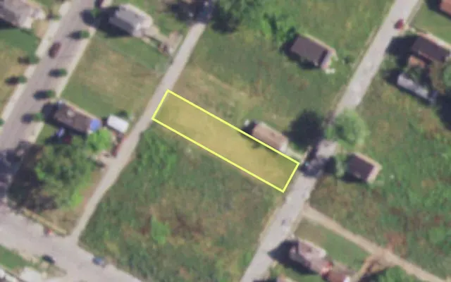 Aerial view of 3019 VINE GROVE AV — vacant lot, St. Louis with approximate parcel outline