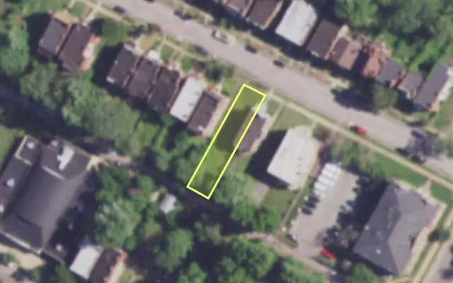 Aerial view of 4128 MAFFITT AV — vacant lot, St. Louis with approximate parcel outline
