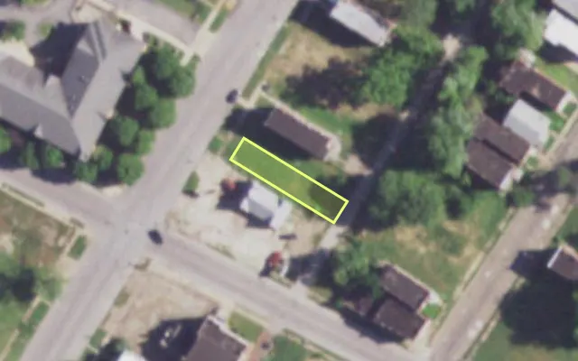 Aerial view of 4308 WARNE AV — vacant lot, St. Louis with approximate parcel outline