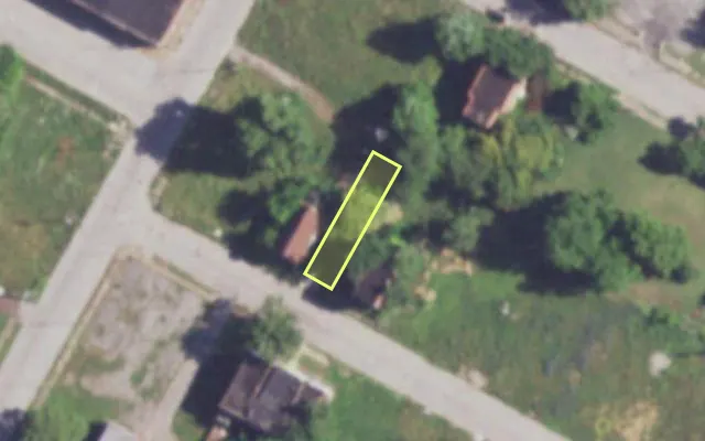 Aerial view of 3737 EVANS AV — vacant lot, St. Louis with approximate parcel outline