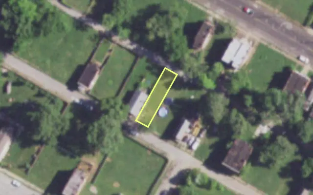 Aerial view of 3849 SHERMAN PL — vacant lot, St. Louis with approximate parcel outline