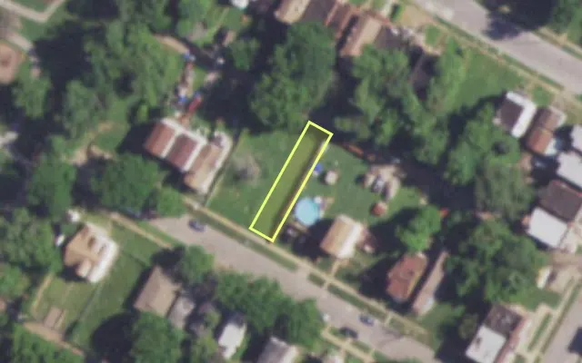 Aerial view of 4629 SAN FRANCISCO AV — vacant lot, St. Louis with approximate parcel outline