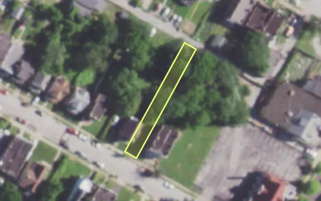 Aerial view of 5329 MAFFITT AV — vacant lot, St. Louis with approximate parcel outline