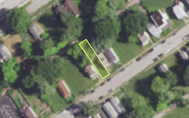 Aerial view of 5041 EMERSON AV — vacant lot, St. Louis with approximate parcel outline