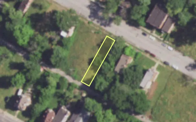 Aerial view of 4234 W EVANS AV — vacant lot, St. Louis with approximate parcel outline