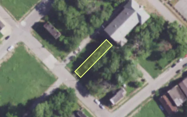 Aerial view of 5214 EMILY ST — vacant lot, St. Louis with approximate parcel outline