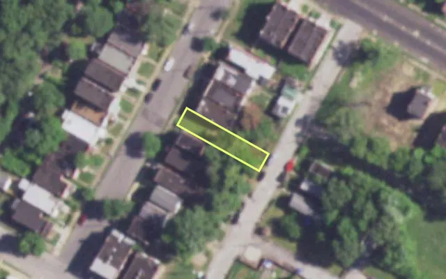 Aerial view of 4122 TURNER AV — vacant lot, St. Louis with approximate parcel outline
