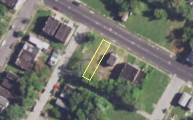 Aerial view of 4262 LEE AV — vacant lot, St. Louis with approximate parcel outline