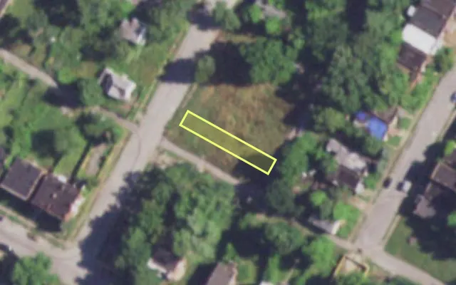 Aerial view of 3022 NEW ASHLAND PL — vacant lot, St. Louis with approximate parcel outline