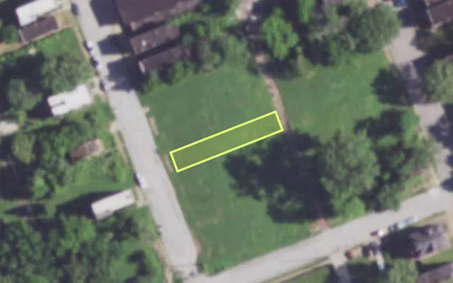 Aerial view of 4012 N 22ND ST — vacant lot, St. Louis with approximate parcel outline