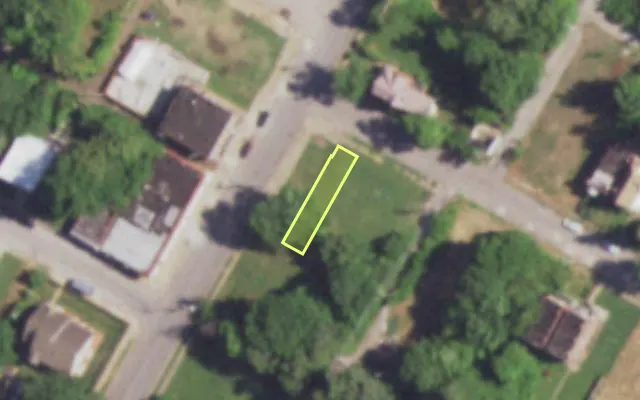 Aerial view of 4662 KENNERLY AV — vacant lot, St. Louis with approximate parcel outline