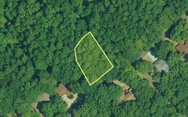 Aerial view of GARLAND County parcel 62807 — Arkansas post-auction with approximate parcel outline
