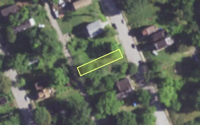 Aerial view of 4329 BLAIR AV — vacant lot, St. Louis with approximate parcel outline