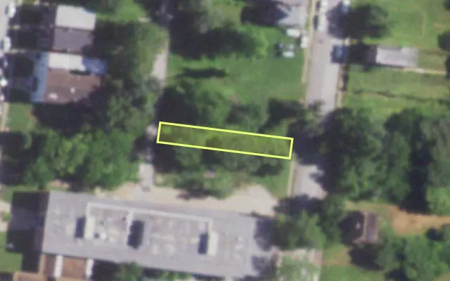 Aerial view of 1161 BAYARD AV — vacant lot, St. Louis with approximate parcel outline