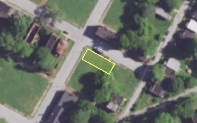 Aerial view of 4122 GROVE ST — vacant lot, St. Louis with approximate parcel outline