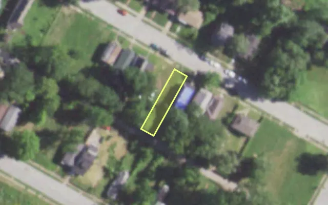 Aerial view of 5530 GREER AV — vacant lot, St. Louis with approximate parcel outline
