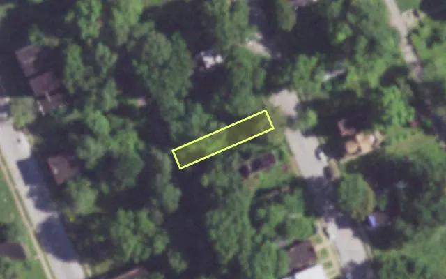 Aerial view of 4333 N 19TH ST — vacant lot, St. Louis with approximate parcel outline