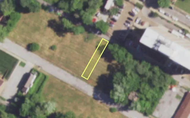 Aerial view of 4333 NORTH MARKET ST — vacant lot, St. Louis with approximate parcel outline