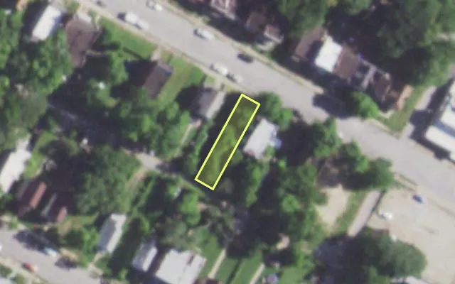 Aerial view of 5332 COTE BRILLIANTE AV — vacant lot, St. Louis with approximate parcel outline