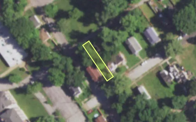 Aerial view of 5503 ALCOTT AV — vacant lot, St. Louis with approximate parcel outline