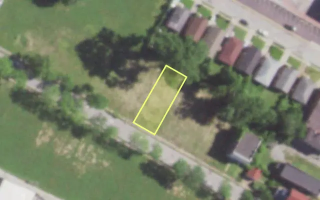 Aerial view of 4935 ALDINE PL — vacant lot, St. Louis with approximate parcel outline
