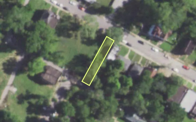 Aerial view of 5350 NORTHLAND AV — vacant lot, St. Louis with approximate parcel outline