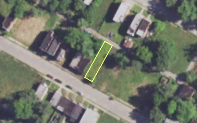 Aerial view of 3839 COTTAGE AV — vacant lot, St. Louis with approximate parcel outline