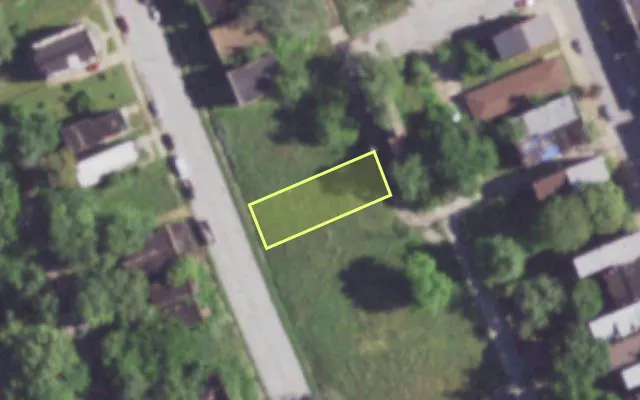 Aerial view of 3950 N 21ST ST — vacant lot, St. Louis with approximate parcel outline