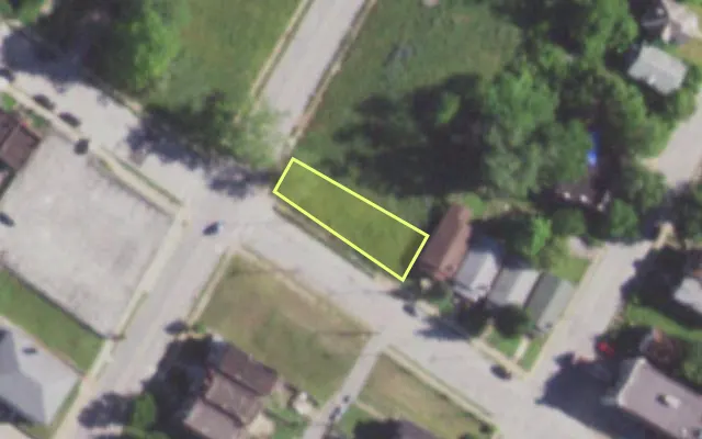 Aerial view of 1400 GOODFELLOW BLVD — vacant lot, St. Louis with approximate parcel outline