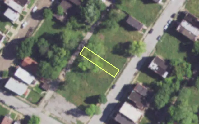 Aerial view of 4219 LINTON AV — vacant lot, St. Louis with approximate parcel outline